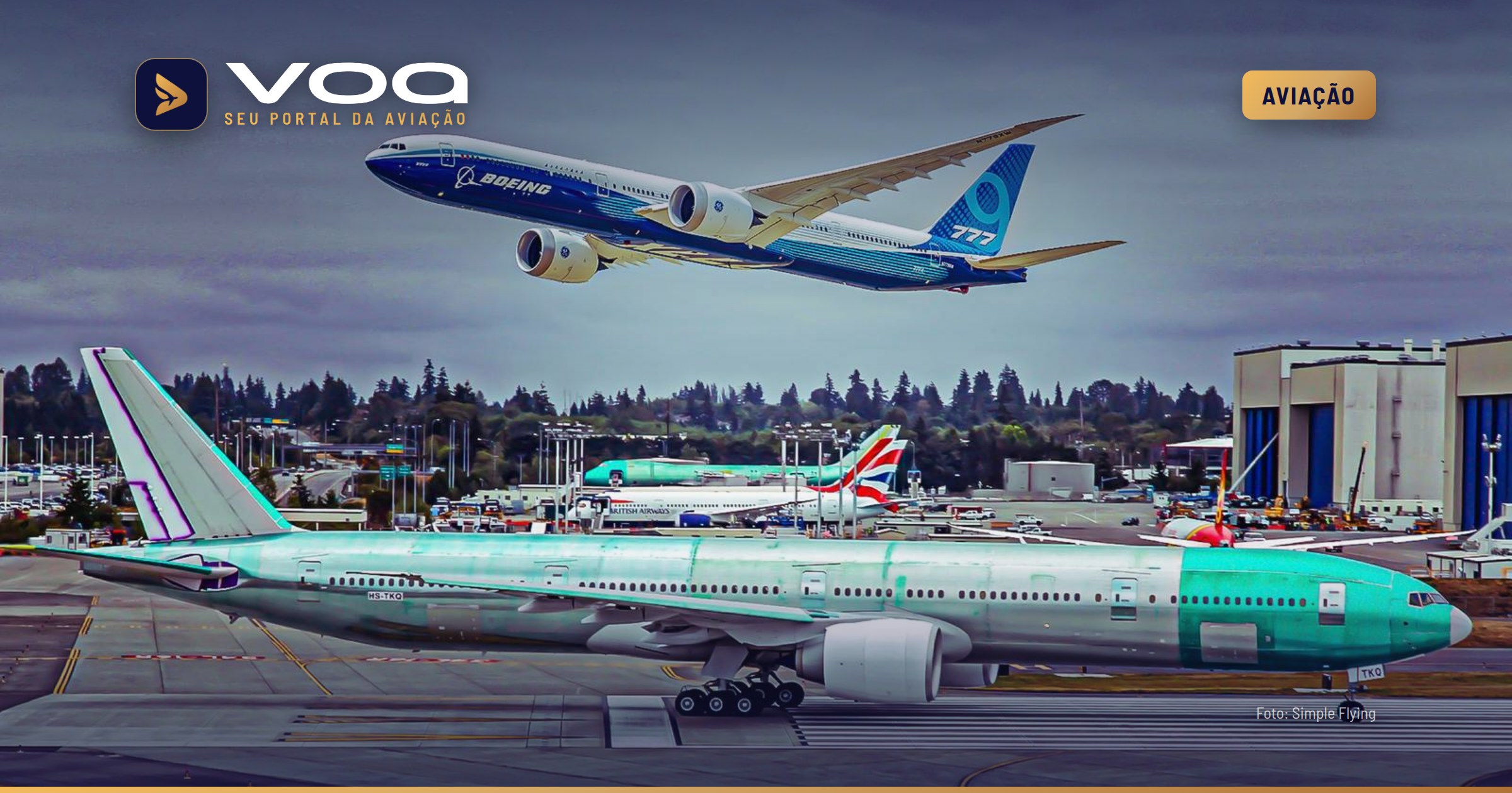 Boeing 777-8 promete ir 1.375 milhas náuticas além do 777-300ER