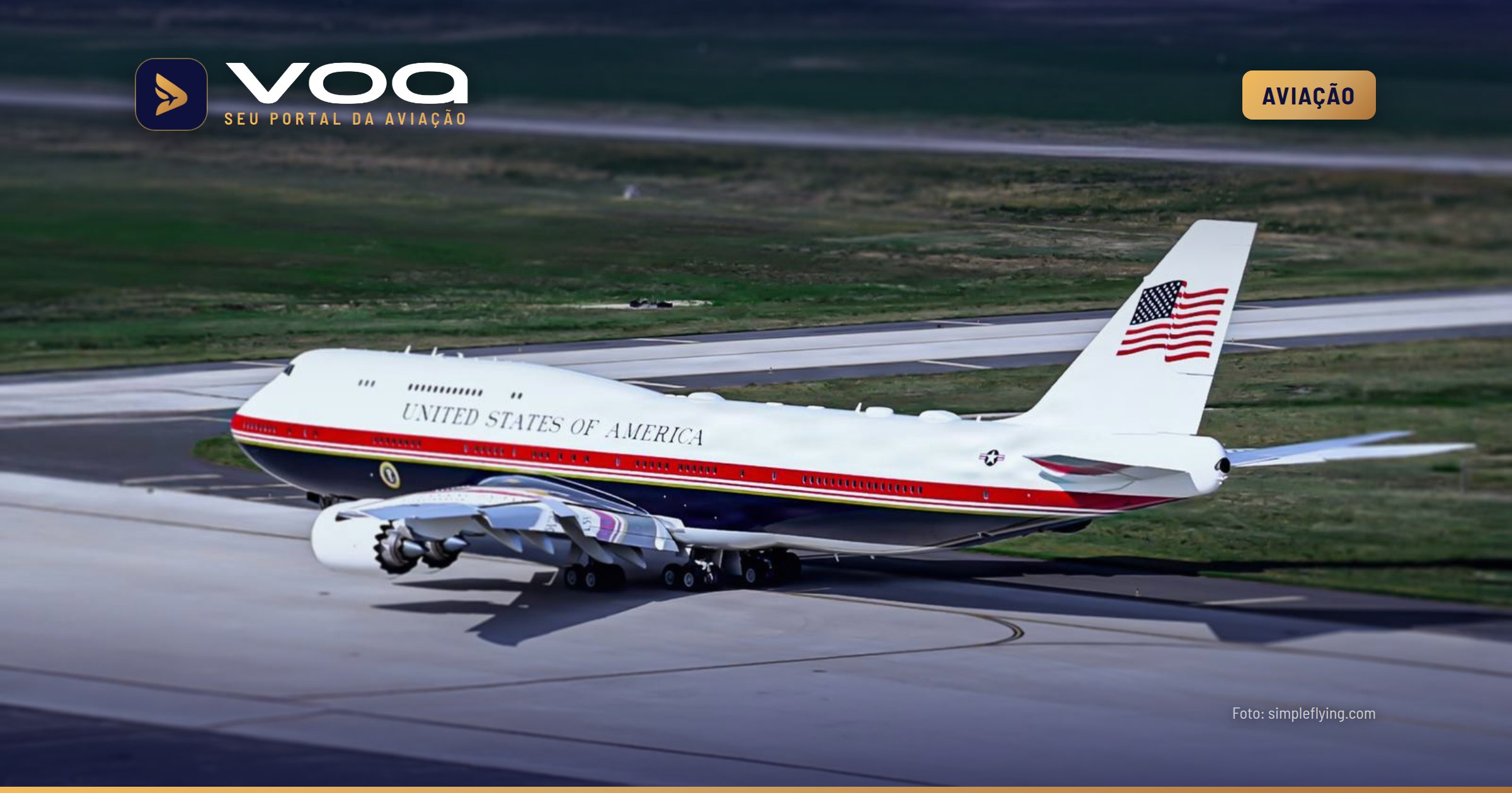Boeing 747-8 de Trump passa por reforma sem defesa antimísseis confirmada