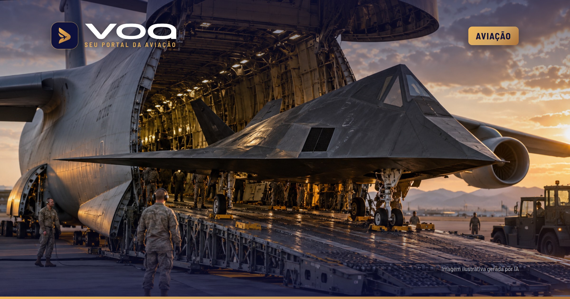 F-117A chega ao Smithsonian dentro de um C-5M Super Galaxy